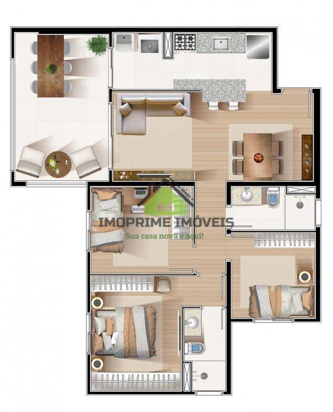 Apartamento, 3 quartos, 80 m² - Foto 2